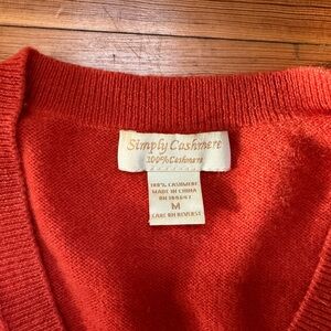 Ply Cashmere Women's Orange Crew Neck Sweater